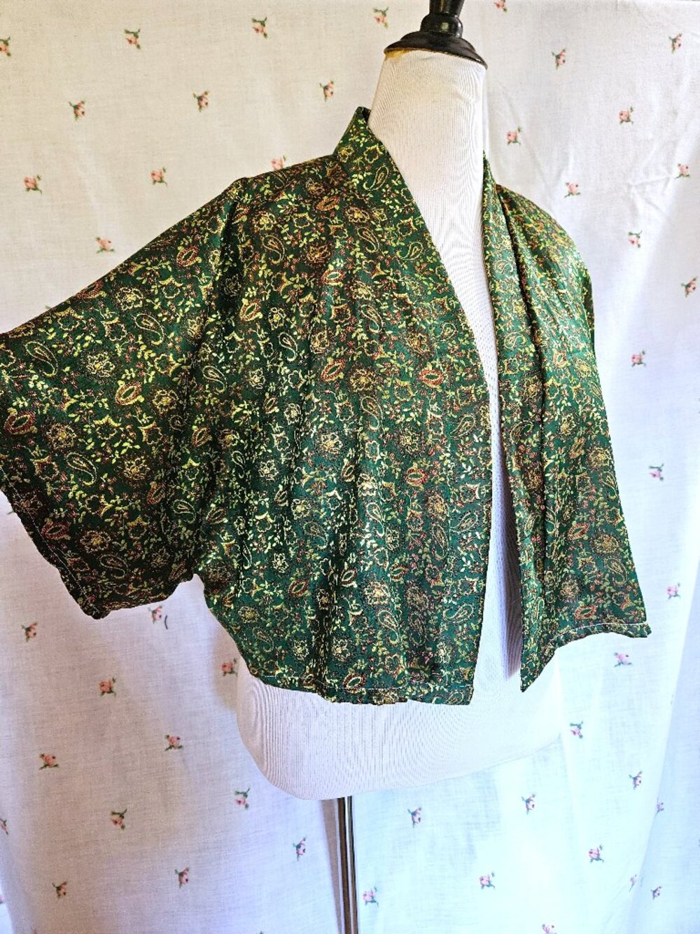 Size XL Cropped Kimono Sleeve Cardigan Brocade NEW